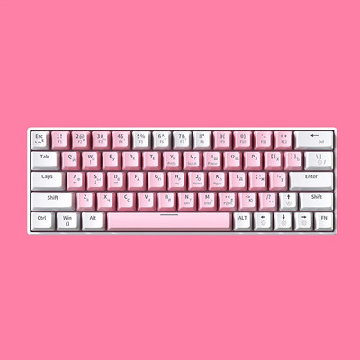 ZA646 Ενσύρματο μηχανικό πληκτρολόγιο παιχνιδιών για Gamer Ρωσικά/Αγγλικά 63 πλήκτρα με οπίσθιο φωτισμό Hot-swap Mini Game Πληκτρολόγιο 60% για ταξίδια