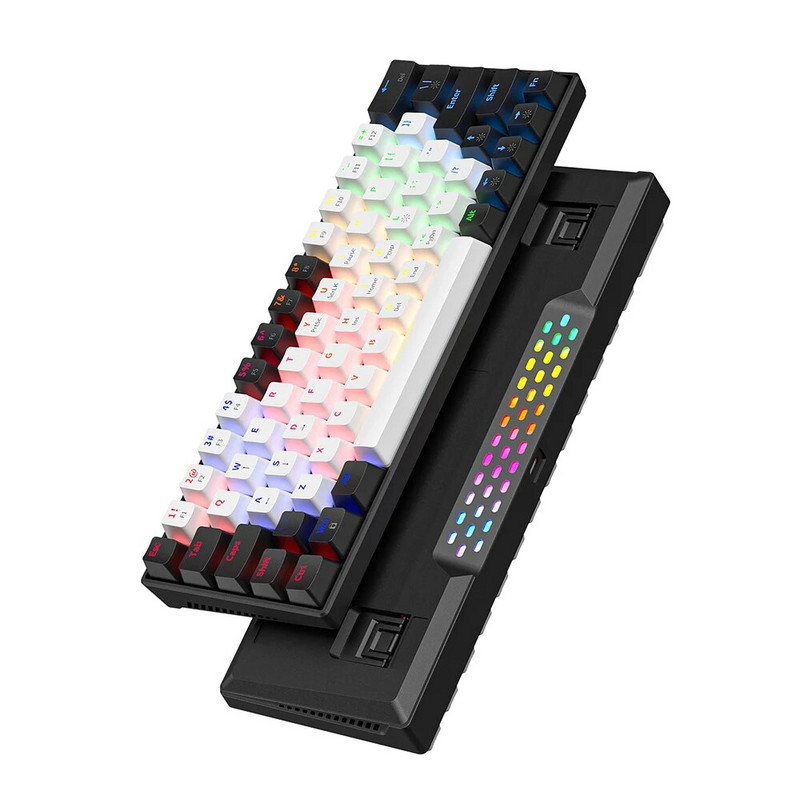 ZA646 Ενσύρματο μηχανικό πληκτρολόγιο παιχνιδιών για Gamer Ρωσικά/Αγγλικά 63 πλήκτρα με οπίσθιο φωτισμό Hot-swap Mini Game Πληκτρολόγιο 60% για ταξίδια