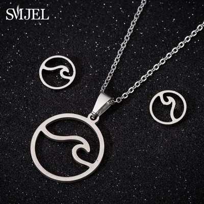 Κολιέ από ανοξείδωτο ατσάλι Tree of Life για γυναίκες Bohemian Women Ανδρικό Σχήμα Celtic Lover Tree σκουλαρίκια Σετ κοσμημάτων σε χρυσό χρώμα