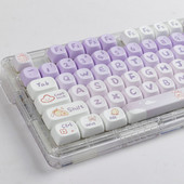 Gradation Purple Rabbit 142 Keys MOA Profile PBT Keycaps Dye Sublimation for MX Switch Gaming Mechanical Keyboard Keyboard