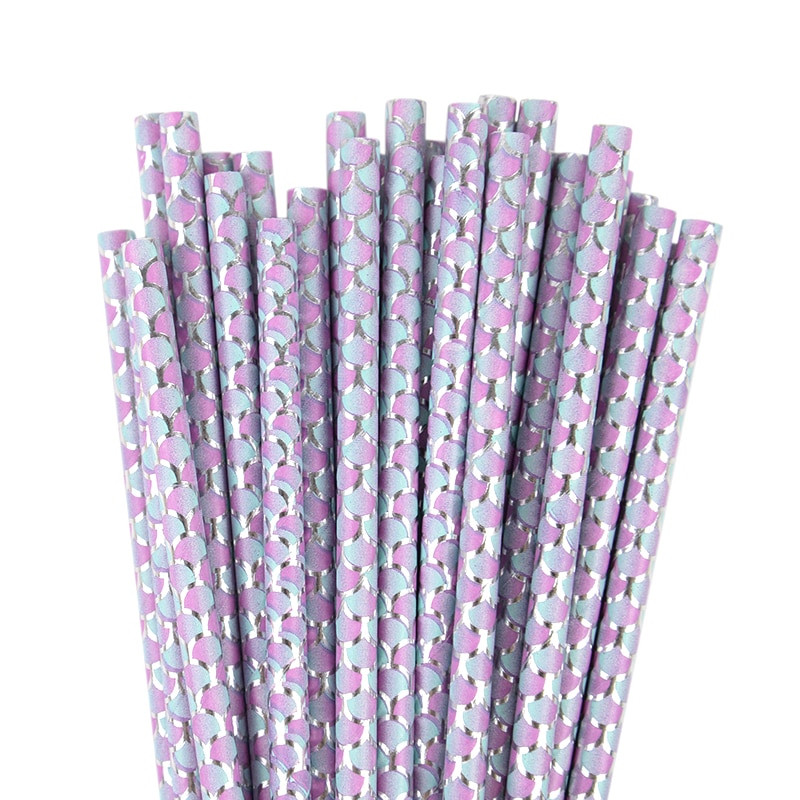 25 τμχ Γοργόνα χάρτινα καλαμάκια πόσιμου άχυρου μιας χρήσης Παιδικές μπομπονιέρες για πάρτι γενεθλίων γοργόνας κάτω από τη θάλασσα Προμήθειες για πάρτι