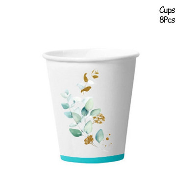 Επιτραπέζια σκεύη μίας χρήσης Φύλλο Reveal Party Φύλλα Ζούγκλας Πιάτο για μωρό σερβιέτα Κύπελλο Oh Baby Shower Boy Girl Baby Shower Decor Supplies