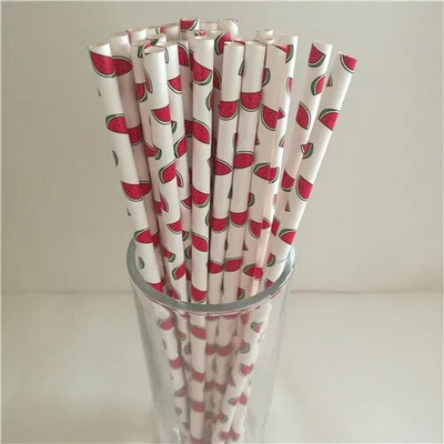 Φρούτα ανανά φράουλα καρπούζι λεμόνι χάρτινα καλαμάκια για διακοσμητικά πάρτι γενεθλίων Γάμου Δημιουργικά καλαμάκια