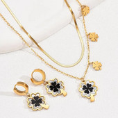 Κομψό σετ κοσμημάτων για 2 PC Κομψό πλάσμα Χάλκινο κοχύλι σε μοντέρνο στυλ για γυναικείο κοριτσάκι με ρυθμιζόμενη λεπτή αλυσίδα για καθημερινά πάρτι