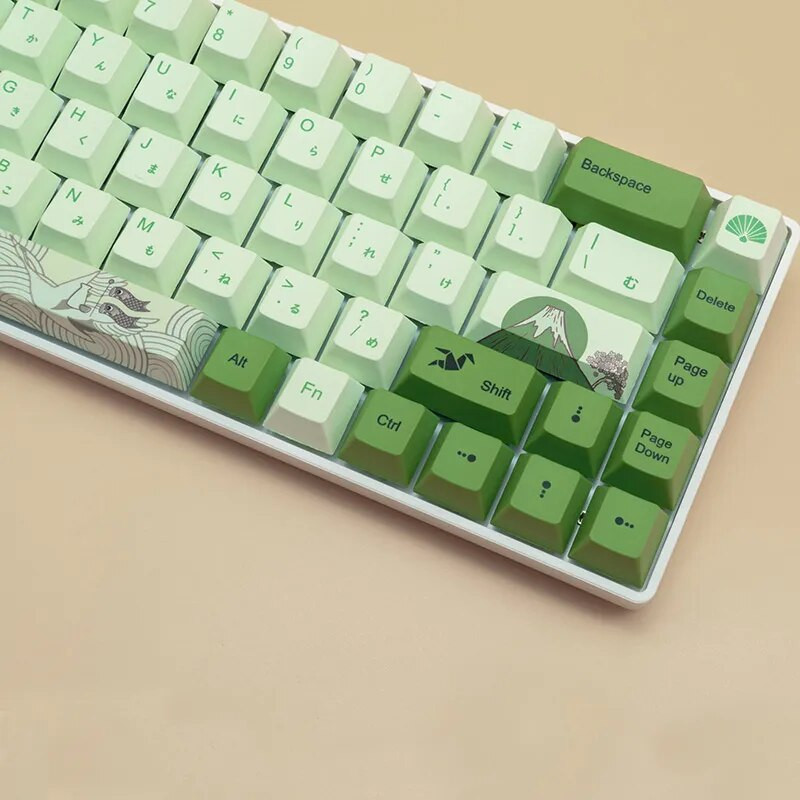 127 Key Cherry προφίλ PBT Keycaps Matcha Πράσινο Ιαπωνικό κάλυμμα πληκτρολογίου για Mx Switch μηχανικό πληκτρολόγιο με βαφή με υπόβαθρο εξάχνωσης καπάκι