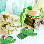 Αστείο Πιάτο Μίας Χρήσης Κάκτου Τροπικό Πιάτο Χάρτινο Πιάτο Φύλλο Μεξικού Κάκτου Πάρτι Γενεθλίων Χαβάης Λουάου Πάρτι Αλπακά