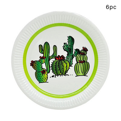 Αστείο Πιάτο Μίας Χρήσης Κάκτου Τροπικό Πιάτο Χάρτινο Πιάτο Φύλλο Μεξικού Κάκτου Πάρτι Γενεθλίων Χαβάης Λουάου Πάρτι Αλπακά