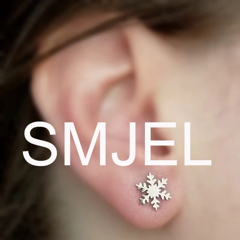 Κρεμαστό κολιέ χειμερινής μόδας Κλειδί Σετ κοσμημάτων από ανοξείδωτο ατσάλι για γυναίκες Δώρο Χριστουγεννιάτικο σκουλαρίκι λουλουδιών νιφάδα χιονιού