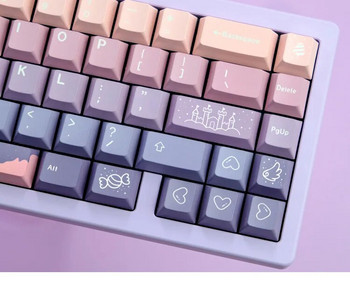 136 клавиша GMK Fairy Tale Keycaps English Cherry Profile PBT 5-side Dye Sublimation Механична клавиатура Keycap за MX Switch