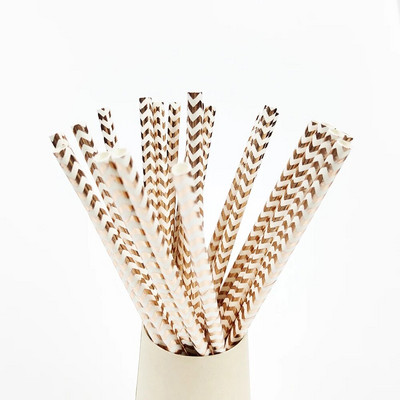 50τμχ Χρυσό Ασημί Ροζ Χρυσό Χαρτί Καλαμάκια Διακόσμηση Γάμου Γενεθλίων Καλαμάκια Ποτού μιας χρήσης Επιτραπέζια σκεύη εκδήλωσης