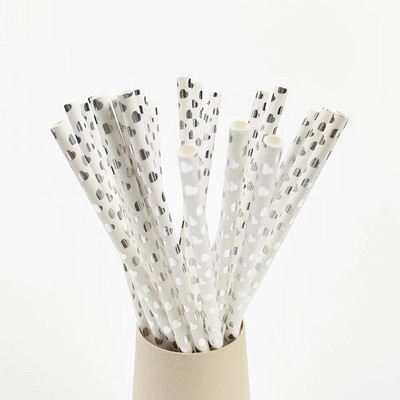 50τμχ Χρυσό Ασημί Ροζ Χρυσό Χαρτί Καλαμάκια Διακόσμηση Γάμου Γενεθλίων Καλαμάκια Ποτού μιας χρήσης Επιτραπέζια σκεύη εκδήλωσης