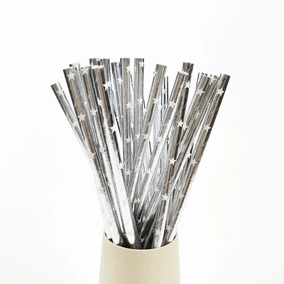 50τμχ Χρυσό Ασημί Ροζ Χρυσό Χαρτί Καλαμάκια Διακόσμηση Γάμου Γενεθλίων Καλαμάκια Ποτού μιας χρήσης Επιτραπέζια σκεύη εκδήλωσης