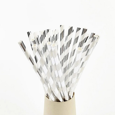 50τμχ Χρυσό Ασημί Ροζ Χρυσό Χαρτί Καλαμάκια Διακόσμηση Γάμου Γενεθλίων Καλαμάκια Ποτού μιας χρήσης Επιτραπέζια σκεύη εκδήλωσης