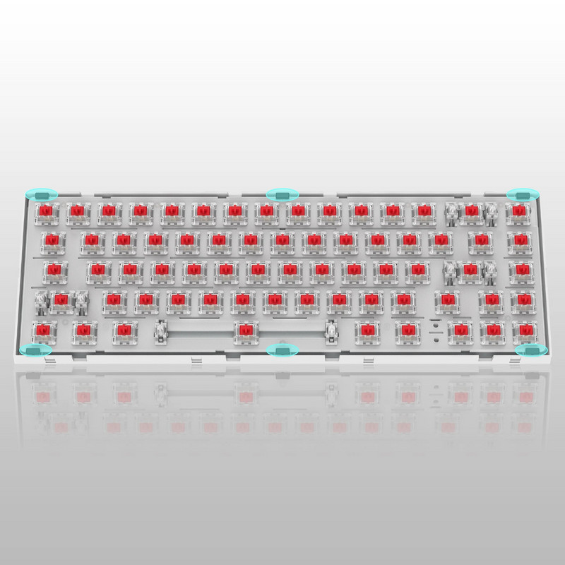 womier 60% Ενσύρματη φλάντζα μηχανικού πληκτρολογίου Πληκτρολόγιο παιχνιδιών V-K66 LED με οπίσθιο φωτισμό με πλήκτρα βέλους Προ-λιπανμένους γραμμικούς διακόπτες