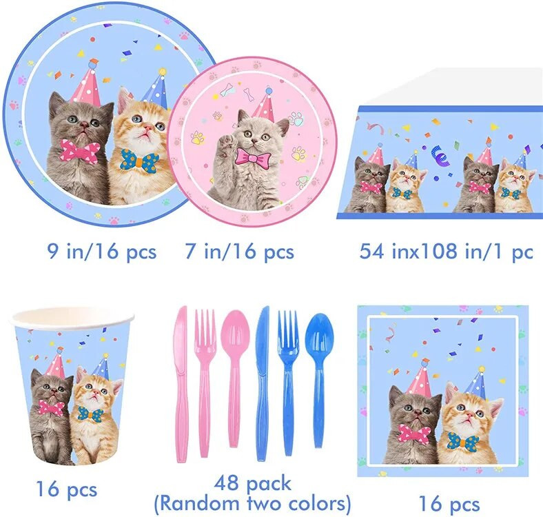 Διακοσμήσεις για πάρτι γενεθλίων κατοικίδιων με θέμα το πόδι της γάτας Είδη για πάρτι με πόδι σκύλου εκτύπωση πανό Χάρτινα πιάτα Κύπελλα χαρτοπετσέτες Επιτραπέζια σκεύη μπαλόνια