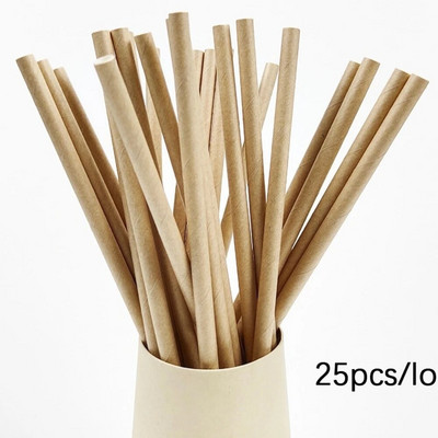 25 τμχ Καλαμάκια από μαργαριταρένιο μπρονζέ χαρτί Ροζ Bule Drinking Straw Cocktail Γάμος Γενέθλια Διακόσμηση πάρτι Προμήθειες Baby Shower