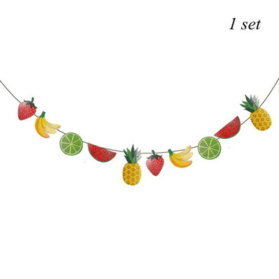 1 Σετ Φρούτα Επιτραπέζια σκεύη μιας χρήσης Χάρτινα Πιάτα Φρούτων Φλιτζάνια για Παιδιά Καλοκαιρινό Πάρτι Πισίνας Προμήθειες διακόσμησης γάμου