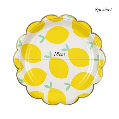 1 Σετ Φρούτα Επιτραπέζια σκεύη μιας χρήσης Χάρτινα Πιάτα Φρούτων Φλιτζάνια για Παιδιά Καλοκαιρινό Πάρτι Πισίνας Προμήθειες διακόσμησης γάμου