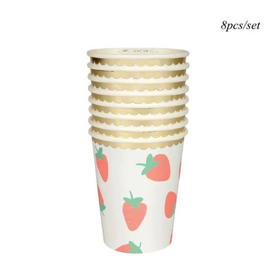 1 Σετ Φρούτα Επιτραπέζια σκεύη μιας χρήσης Χάρτινα Πιάτα Φρούτων Φλιτζάνια για Παιδιά Καλοκαιρινό Πάρτι Πισίνας Προμήθειες διακόσμησης γάμου