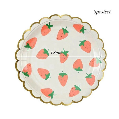 1 Σετ Φρούτα Επιτραπέζια σκεύη μιας χρήσης Χάρτινα Πιάτα Φρούτων Φλιτζάνια για Παιδιά Καλοκαιρινό Πάρτι Πισίνας Προμήθειες διακόσμησης γάμου