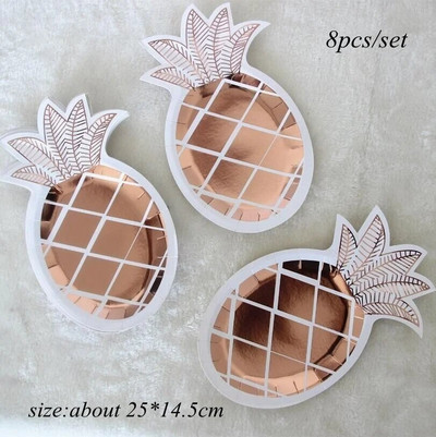 1 Σετ Φρούτα Επιτραπέζια σκεύη μιας χρήσης Χάρτινα Πιάτα Φρούτων Φλιτζάνια για Παιδιά Καλοκαιρινό Πάρτι Πισίνας Προμήθειες διακόσμησης γάμου