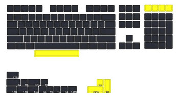 Gentleman Set Blank Set Dary Grey and Yellow Set XDA V2 Profile For Mechanical Keyboard BM60 XD64 BM65 BM68 XD87 CSTC75 CSTC40