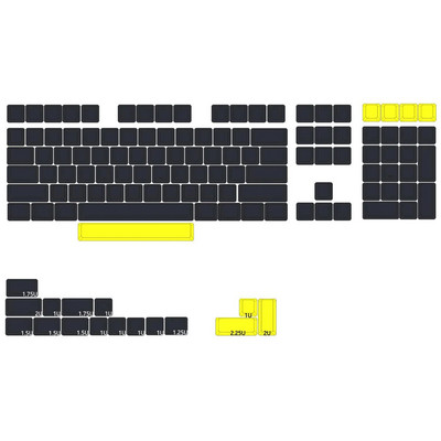 Gentleman Set Blank Set Dary Grey and Yellow Set XDA V2 Profile For Mechanical Keyboard BM60 XD64 BM65 BM68 XD87 CSTC75 CSTC40