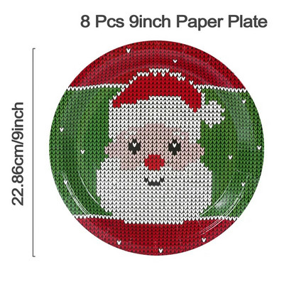 Χριστουγεννιάτικο Άσχημο Πουλόβερ Χριστουγεννιάτικο πάρτι Επιτραπέζιο σκεύος μιας χρήσης Χάρτινα πιάτα Χαρτοπετσέτες Κύπελλο Χριστουγεννιάτικη διακόσμηση για το σπίτι 2023 Πρωτοχρονιά 2024