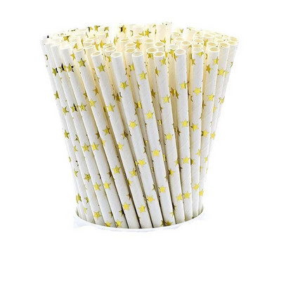 25 τμχ Ροζ χρυσό χαρτί καλαμάκια ριγέ κουκκίδα Ψάθινο άχυρο μίας χρήσης Στολισμός γάμου Ψάθινο παιδικό ντους προμήθειες γενεθλίων