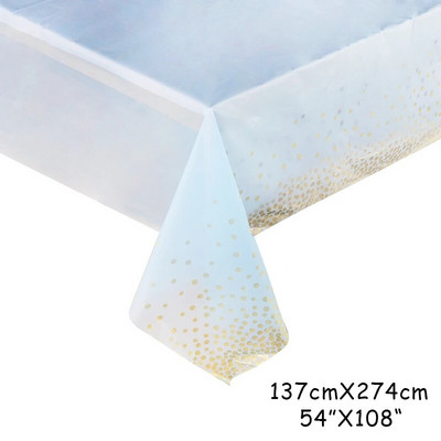 Μπλε μπρονζέ κουκκίδες Επιτραπέζια σκεύη μιας χρήσης Χάρτινα πιάτα Καλαμάκια Κύπελλα Τραπεζομάντιλο για Παιδικά πάρτι γενεθλίων Baby Shower Διακόσμηση γάμου