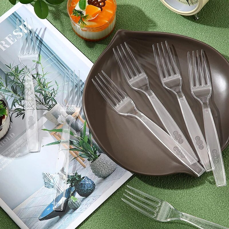 20 τμχ Μεγάλα Πλαστικά Σκεύη Επιτραπέζια σκεύη μιας χρήσης Πιρούνι φρούτων για κέικ τροφίμων για προμήθειες μπάρμπεκιου για πάρτι