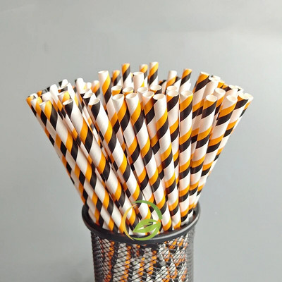 Καλαμάκια από χαρτί αποκριάτικων 25/50 τεμαχίων βιοδιασπώμενη νυχτερίδα κολοκύθας Ghost Drinking Stripe Dot Straw για είδη γάμου Μπομπονιέρες για πάρτι