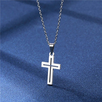 Σετ σκουλαρίκια κολιέ 316L Luxury Charm Punk Γυναικεία Lover\'s Cartoon Cross Silver χρώμα Κρεμαστό σκουλαρίκι Κολιέ Κοσμήματα