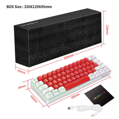 HXSJ V700 61 πλήκτρα gaming RGB πληκτρολόγιο για παίκτες Πληκτρολόγιο USB Backlight με πολλαπλούς συνδυασμούς πλήκτρων συντομεύσεων για το PUBG Home