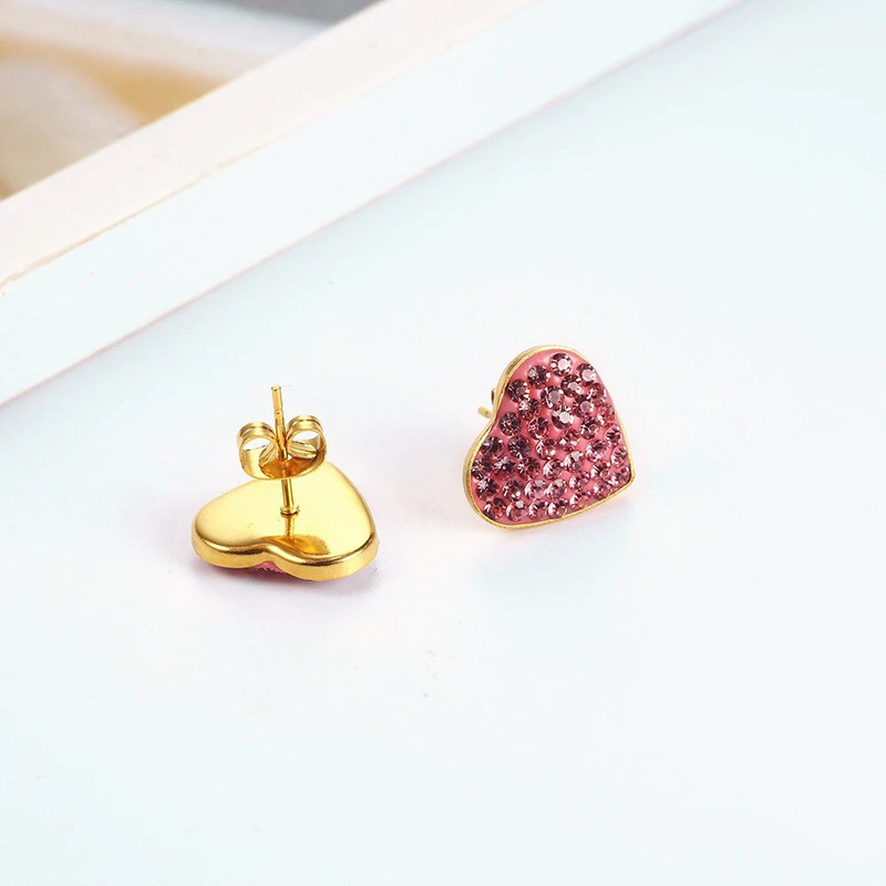 OUFEI roostevabast terasest ehted naistele moeehtekomplektid südamest kaelakee kõrvarõngakomplektid ehtetarvikud tasuta kohaletoimetamine