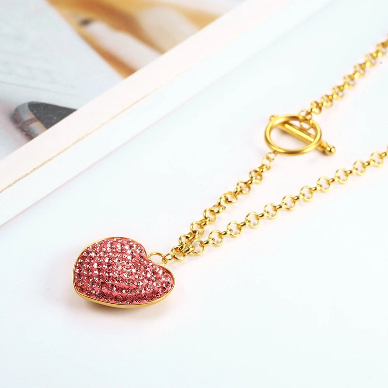 OUFEI roostevabast terasest ehted naistele moeehtekomplektid südamest kaelakee kõrvarõngakomplektid ehtetarvikud tasuta kohaletoimetamine