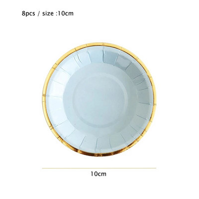8 τμχ/παρτίδα 10cm Μίνι Χάρτινα Πιάτα Επιτραπέζια σκεύη μιας χρήσης Παιδικό πάρτι γενεθλίων Διακόσμηση γάμου Προμήθειες Μικρά Πιατά Σετ