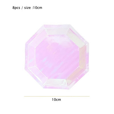 8 τμχ/παρτίδα 10cm Μίνι Χάρτινα Πιάτα Επιτραπέζια σκεύη μιας χρήσης Παιδικό πάρτι γενεθλίων Διακόσμηση γάμου Προμήθειες Μικρά Πιατά Σετ