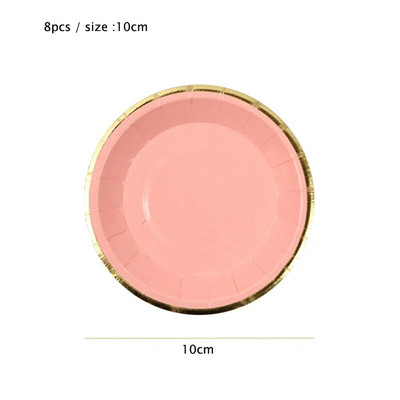 8 τμχ/παρτίδα 10cm Μίνι Χάρτινα Πιάτα Επιτραπέζια σκεύη μιας χρήσης Παιδικό πάρτι γενεθλίων Διακόσμηση γάμου Προμήθειες Μικρά Πιατά Σετ