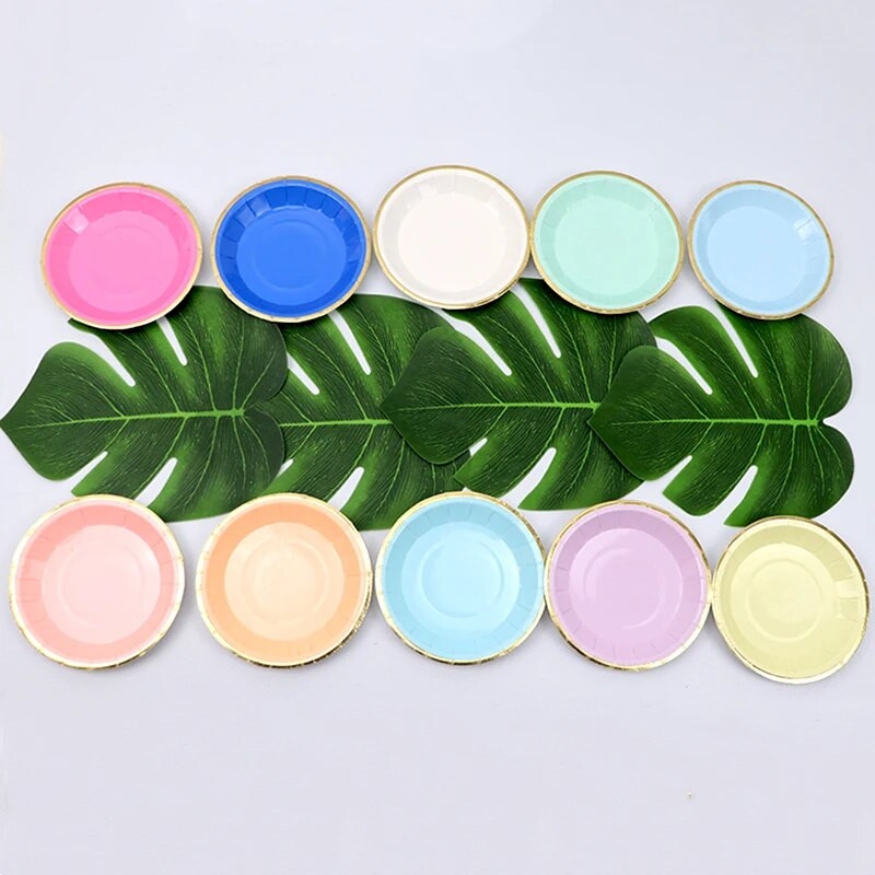 8 τμχ/παρτίδα 10cm Μίνι Χάρτινα Πιάτα Επιτραπέζια σκεύη μιας χρήσης Παιδικό πάρτι γενεθλίων Διακόσμηση γάμου Προμήθειες Μικρά Πιατά Σετ