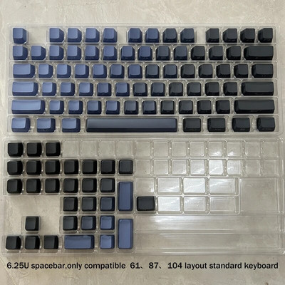 Clear Breeze tumesinine gradientklahvistiku OEM-profiili taustavalgustusega läbipaistev klahvikork PBT külje/ülemise printimise klahvikork MX Switchi klaviatuuri jaoks