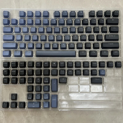 Clear Breeze tumesinine gradientklahvistiku OEM-profiili taustavalgustusega läbipaistev klahvikork PBT külje/ülemise printimise klahvikork MX Switchi klaviatuuri jaoks