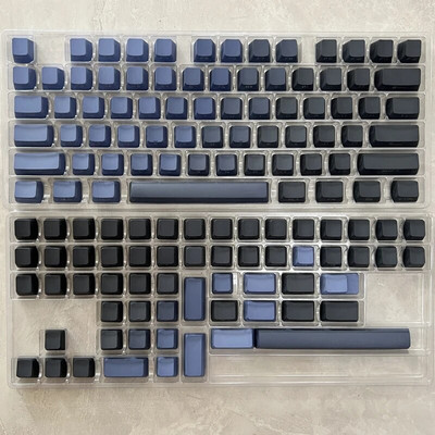 Clear Breeze tumesinine gradientklahvistiku OEM-profiili taustavalgustusega läbipaistev klahvikork PBT külje/ülemise printimise klahvikork MX Switchi klaviatuuri jaoks