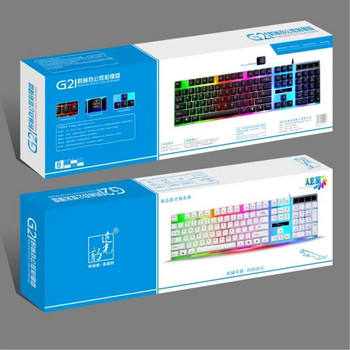 G21 кабелна клавиатура за WinXP/7/8MAC10.2 компютър USB черни UV символи 104 клавиша 7-цветна RGB настолна механична клавиатура