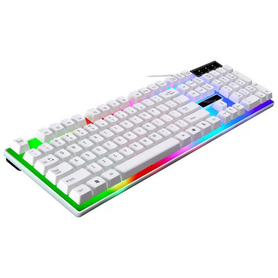 Tastatură cu fir G21 pentru computer WinXP/7/8MAC10.2 USB Negru UV Caractere 104 taste Gaming Tastatură mecanică de birou RGB în 7 culori