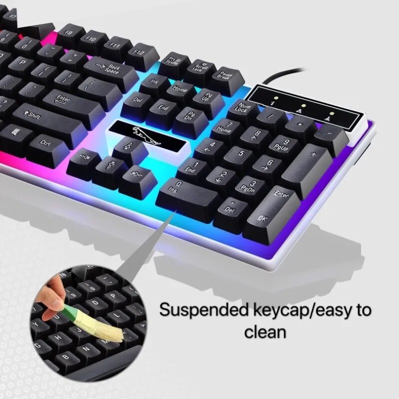 G21 žičana tipkovnica za WinXP/7/8MAC10.2 računalo USB crni UV znakovi 104 tipke 7-bojna RGB mehanička tipkovnica za stolna računala