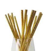 25 kom/lot zlatno srebrne slamke od papira za piće Veleprodaja Dekoracije za rođendanske zabave za odrasle Vjenčanje za bebe Šarene papirnate slamke