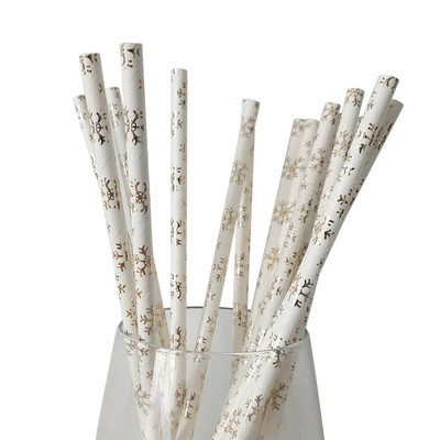 25 kom/lot zlatno srebrne slamke od papira za piće Veleprodaja Dekoracije za rođendanske zabave za odrasle Vjenčanje za bebe Šarene papirnate slamke