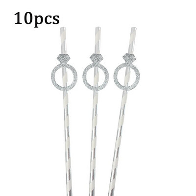 10kom papirnatih dijamantnih slamki za prstenje za Valentinovo Pojedinačni prijedlog vjenčanja mladenke Plemenski svadbeni tuš Dekoracija za djevojačku zabavu