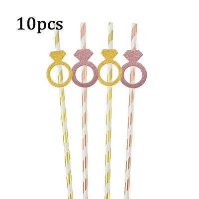 10kom papirnatih dijamantnih slamki za prstenje za Valentinovo Pojedinačni prijedlog vjenčanja mladenke Plemenski svadbeni tuš Dekoracija za djevojačku zabavu